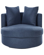 Swivel Armchair DALBY Fabric Dark Blue