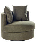 Swivel Armchair DALBY Fabric Dark Green