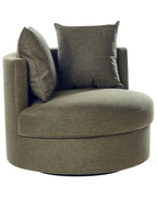 Swivel Armchair DALBY Fabric Dark Green