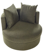 Swivel Armchair DALBY Fabric Dark Green