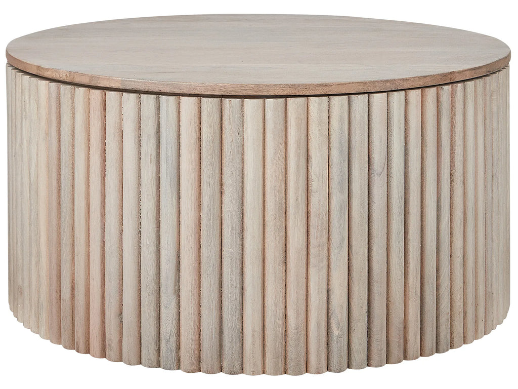 Coffee Table KIRKWOOD Mango Wood Light Brown with Storage