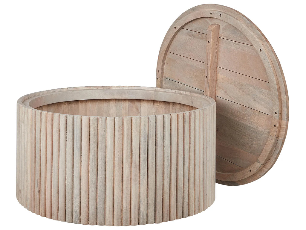Coffee Table KIRKWOOD Mango Wood Light Brown with Storage