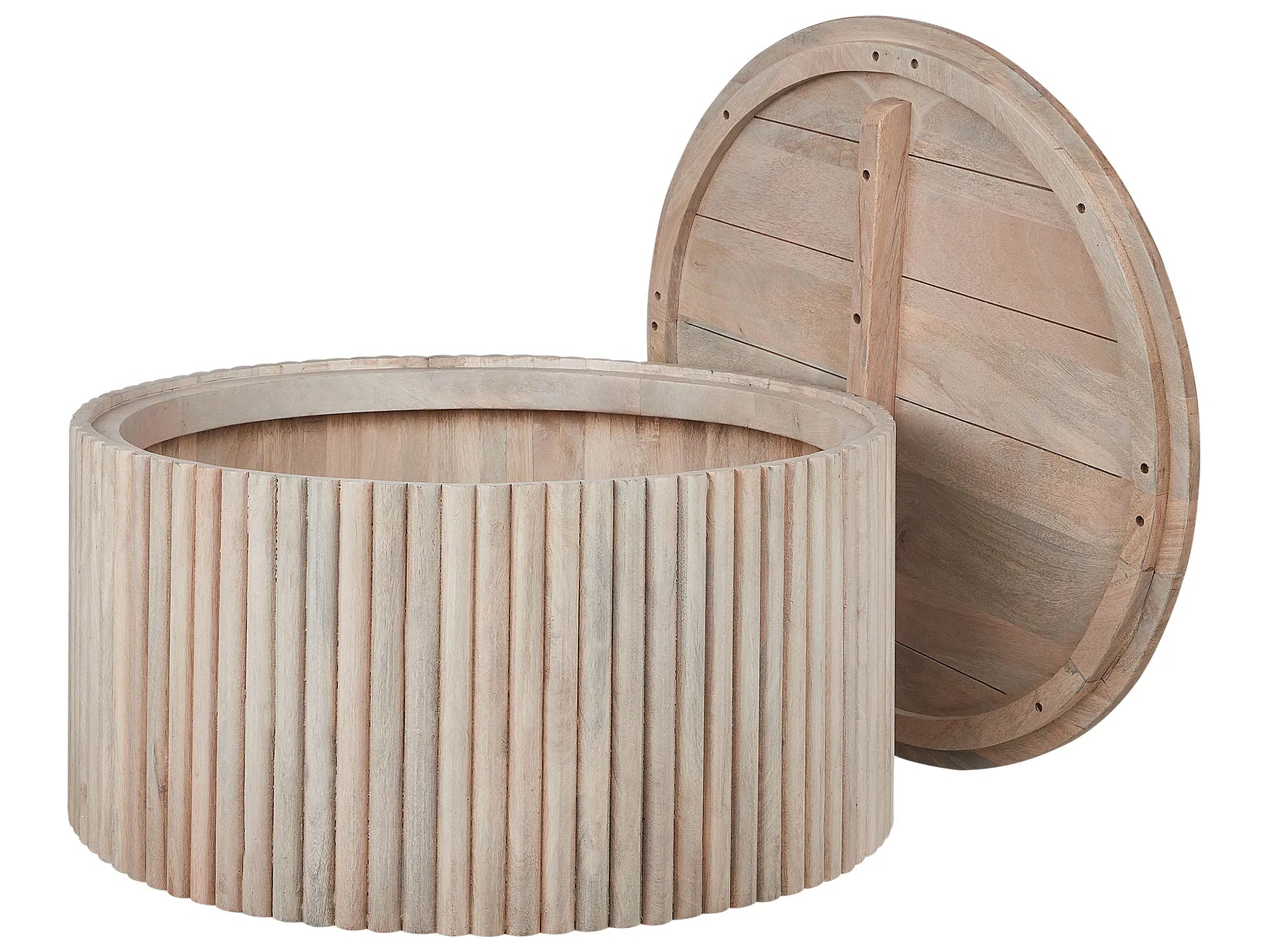 Coffee Table KIRKWOOD Mango Wood Light Brown with Storage