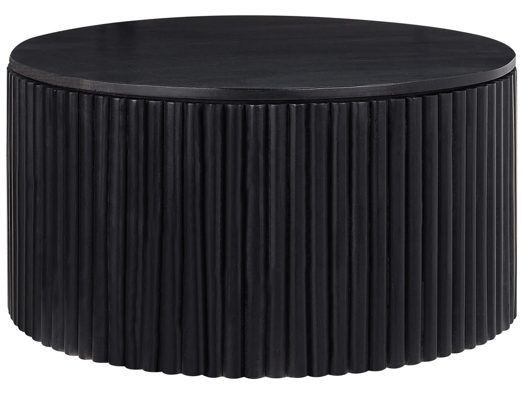 Coffee Table KIRKWOOD Mango Wood Black with Storage