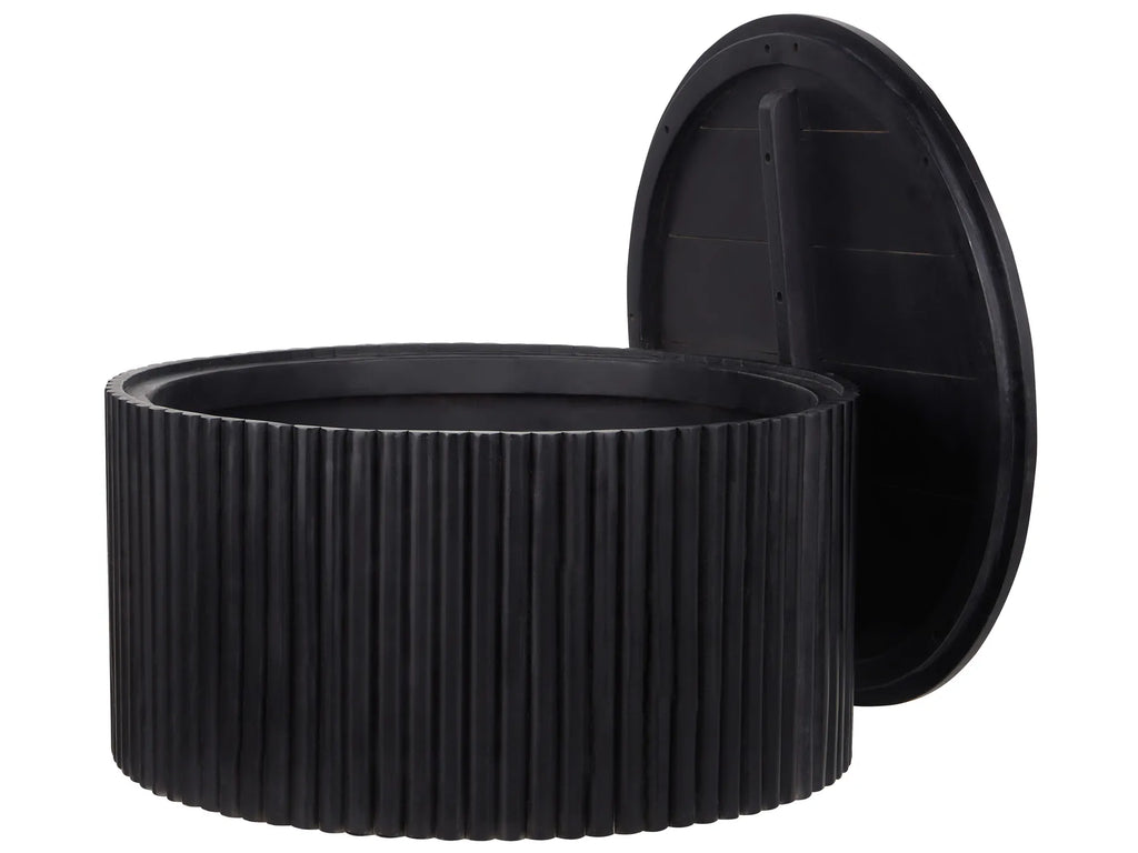 Coffee Table KIRKWOOD Mango Wood Black with Storage
