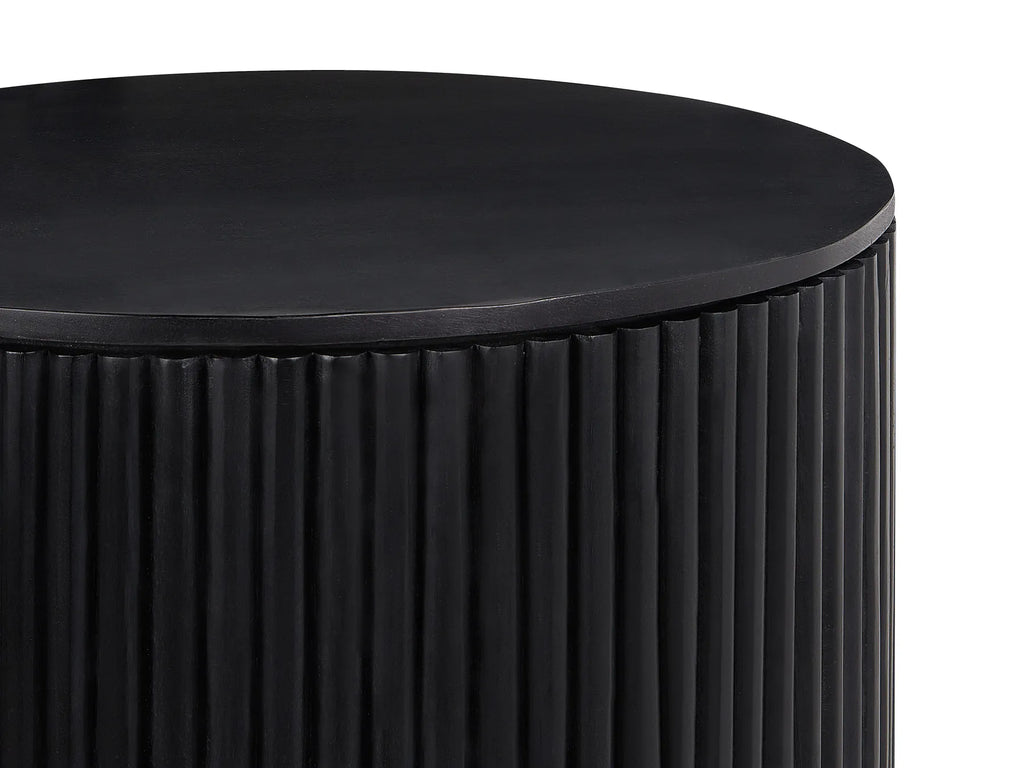 Coffee Table KIRKWOOD Mango Wood Black with Storage
