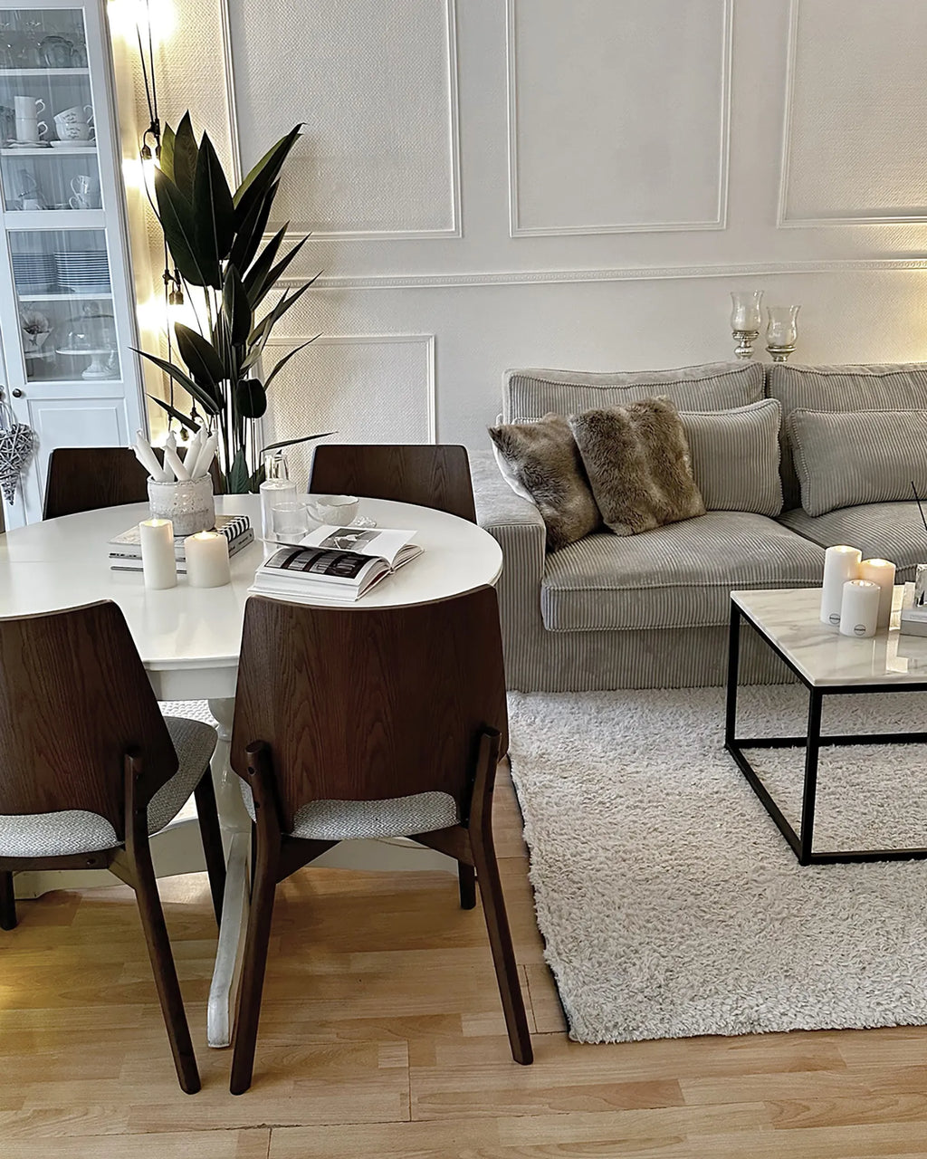 Set of 2 Dining Chairs ABEE Brown/ Grey