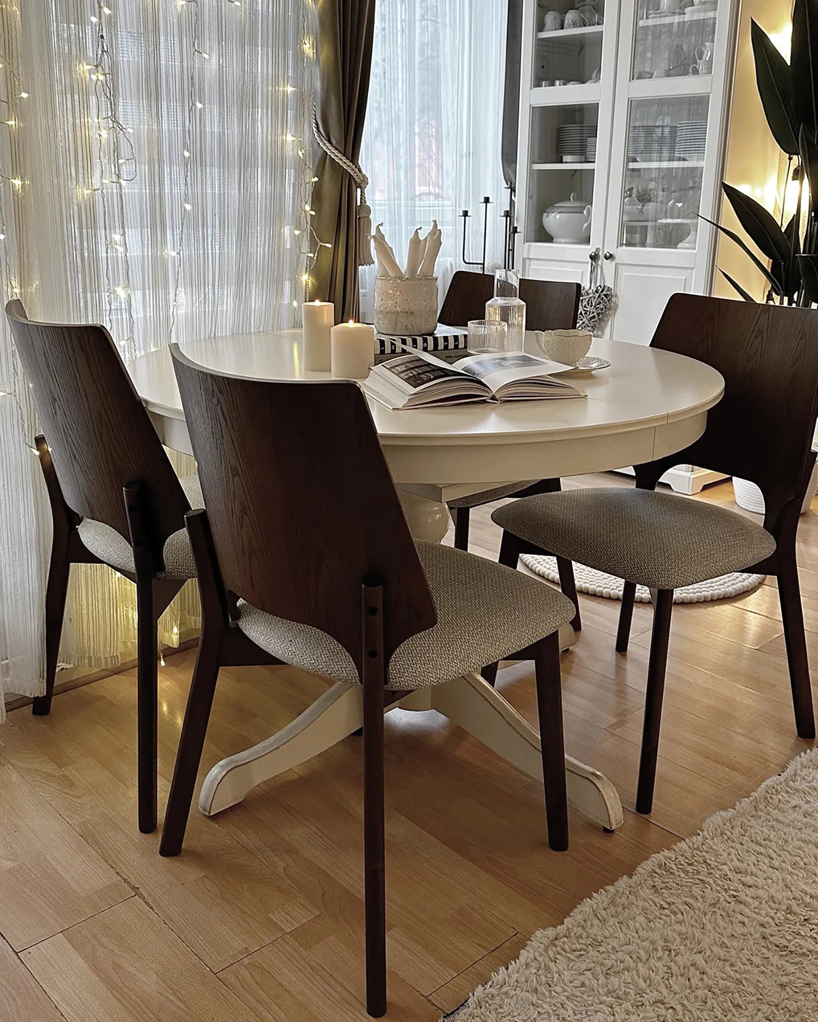 Set of 2 Dining Chairs ABEE Brown/ Grey