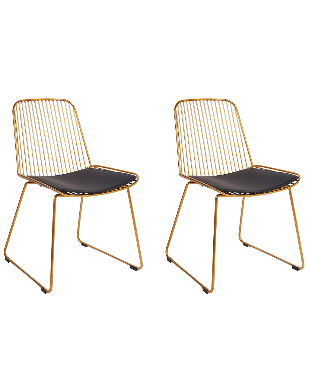 Set of 2 Dining Chairs PENSACOLA Metal Gold