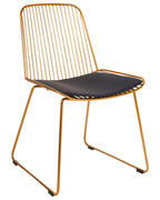 Set of 2 Dining Chairs PENSACOLA Metal Gold