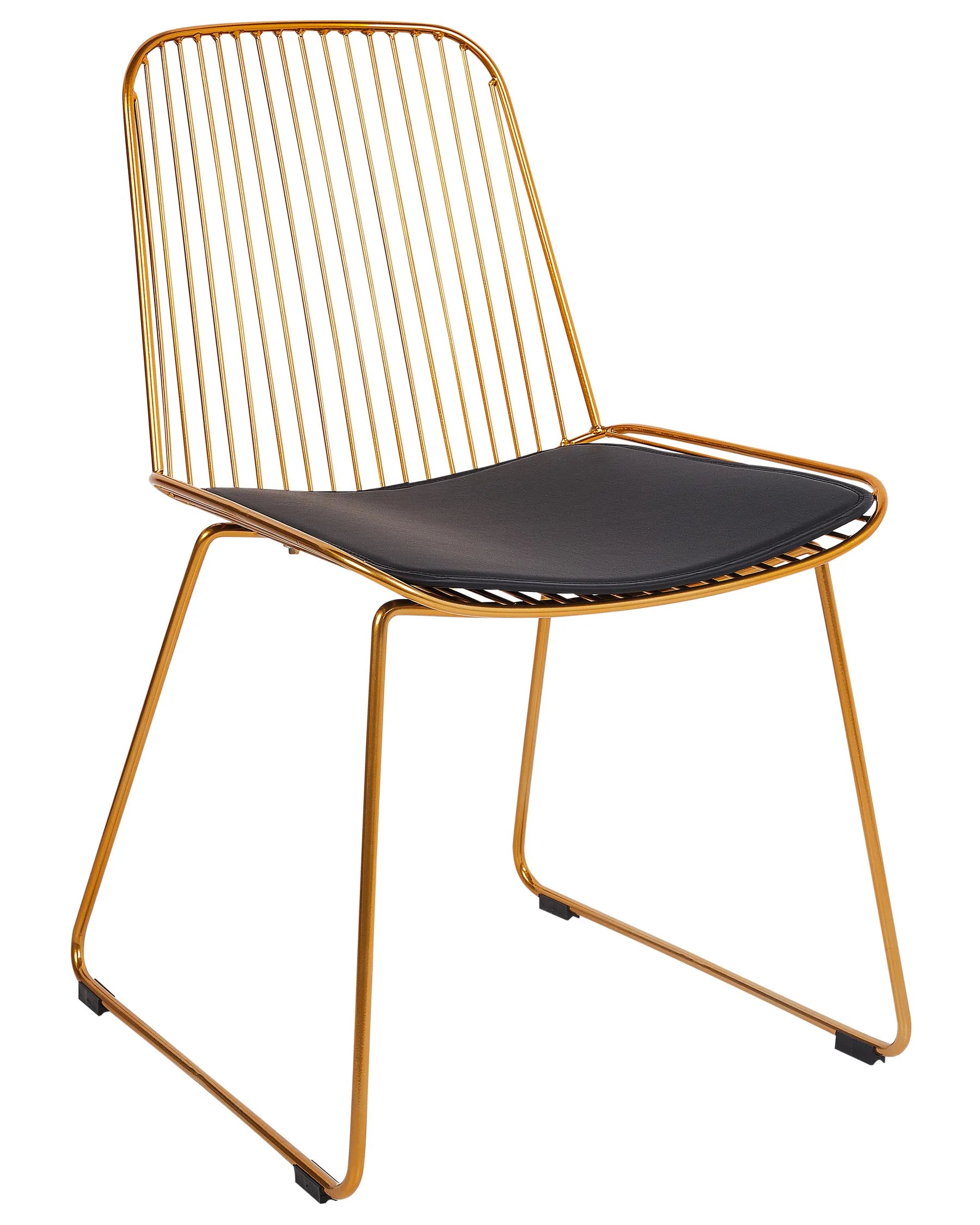 Set of 2 Dining Chairs PENSACOLA Metal Gold