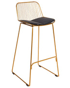 Set of 2 Bar Chairs PENSACOLA Metal Gold