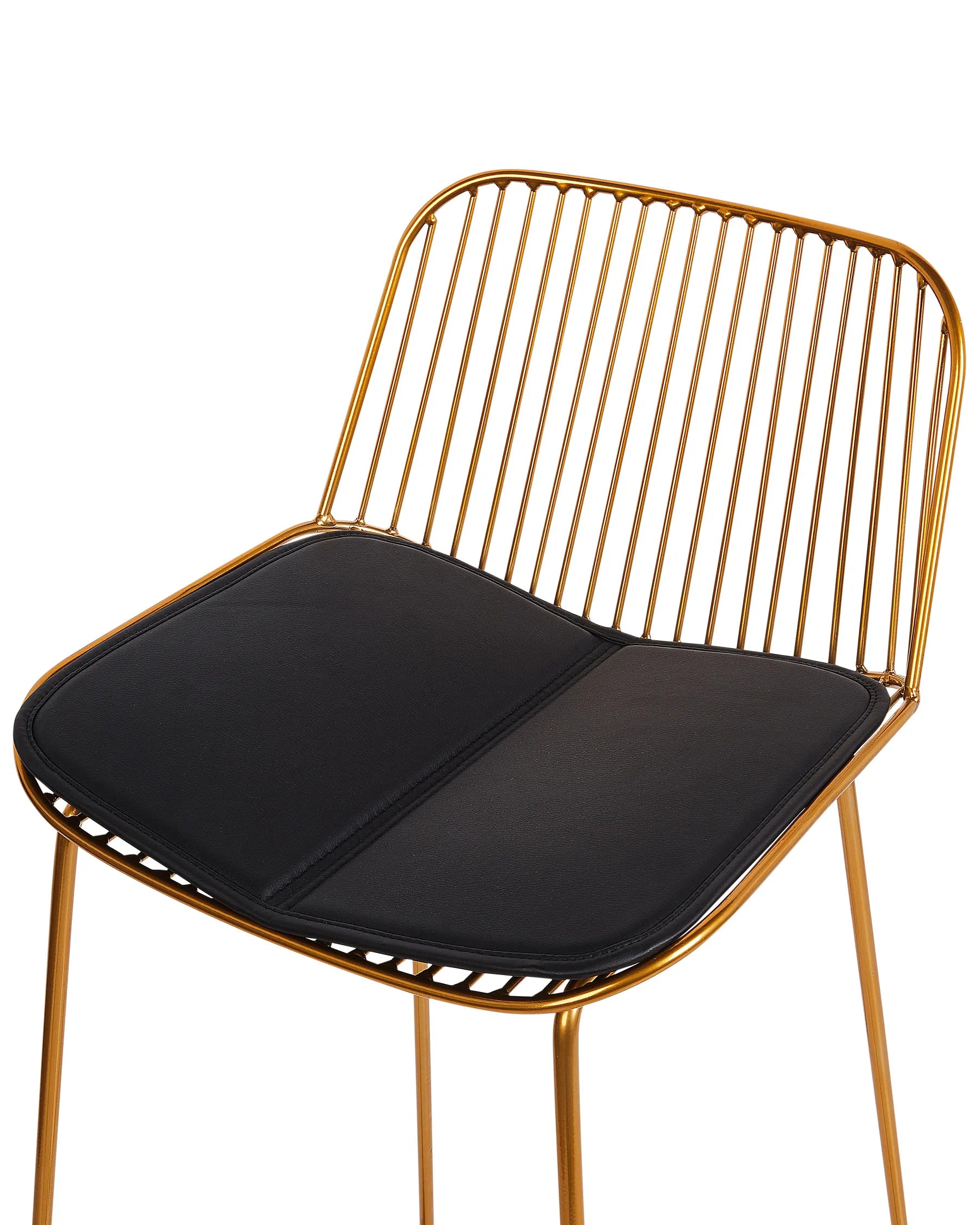 Set of 2 Bar Chairs PENSACOLA Metal Gold