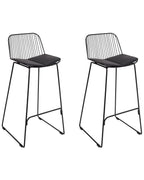 Set of 2 Bar Chairs PENSACOLA Metal Black