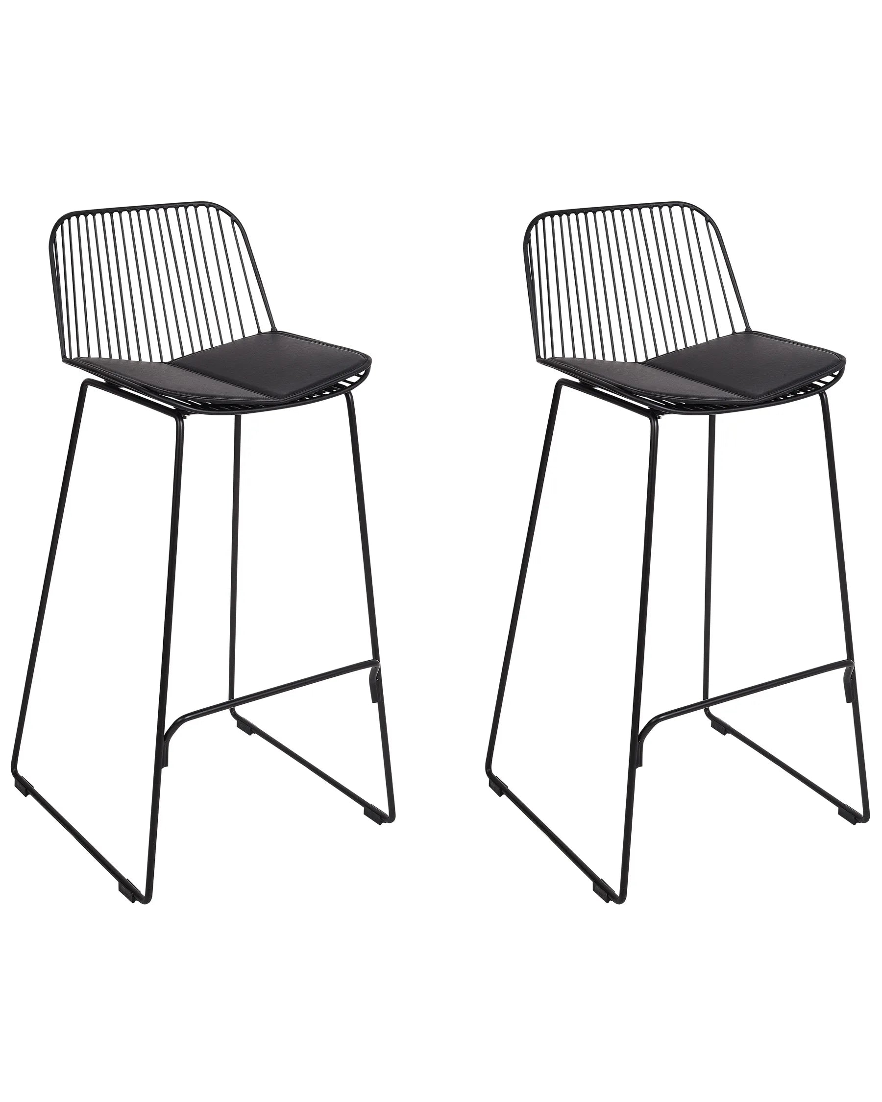 Set of 2 Bar Chairs PENSACOLA Metal Black