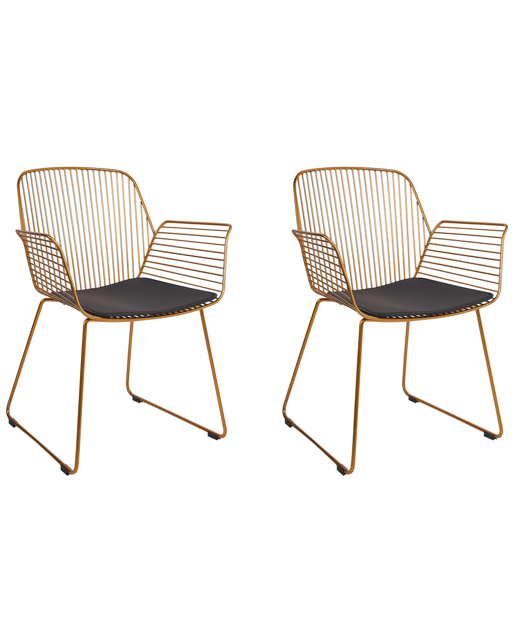 Set of 2 Dining Chairs APPLETON Metal Gold