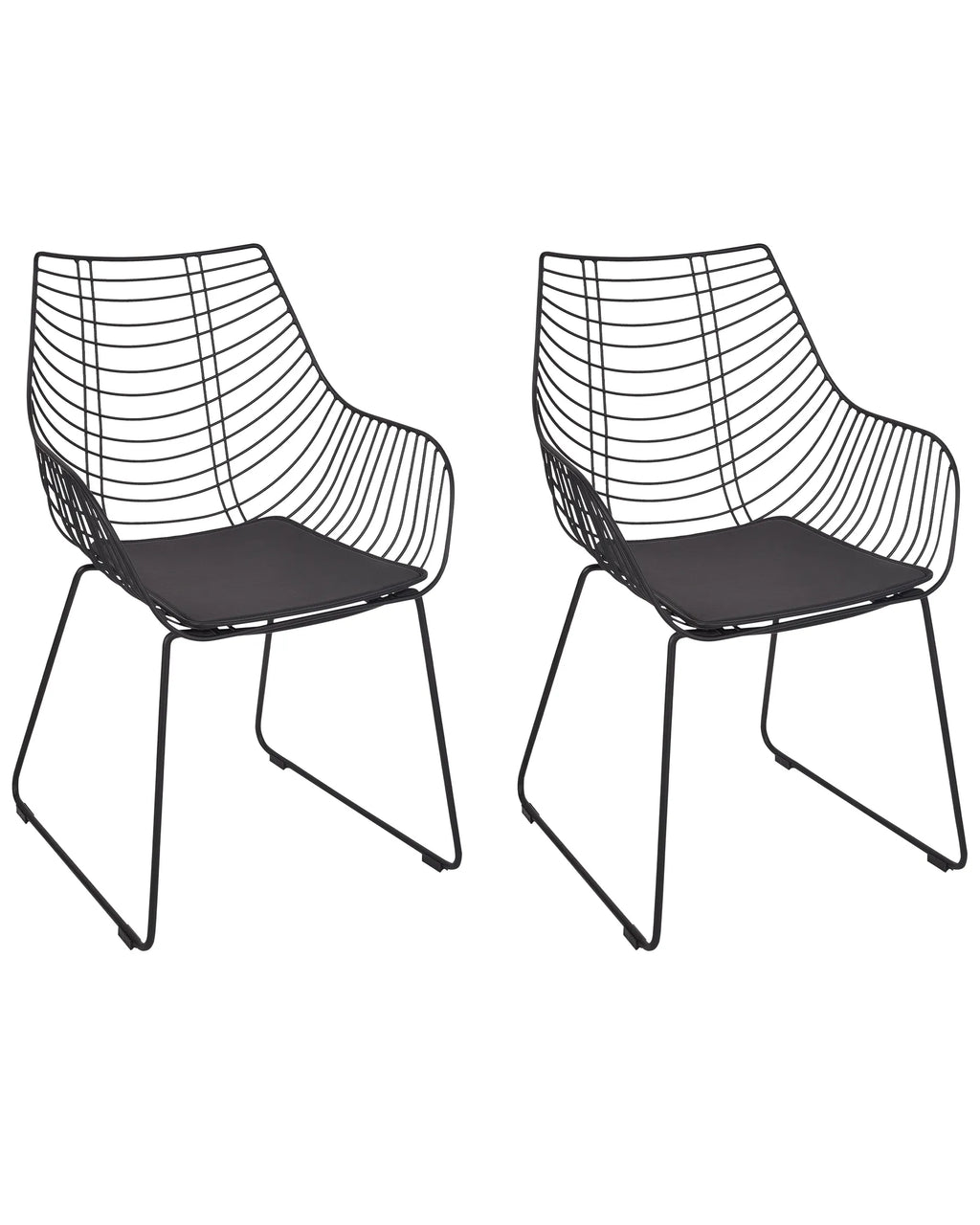 Set of 2 Dining Chairs ANNAPOLIS Metal Black