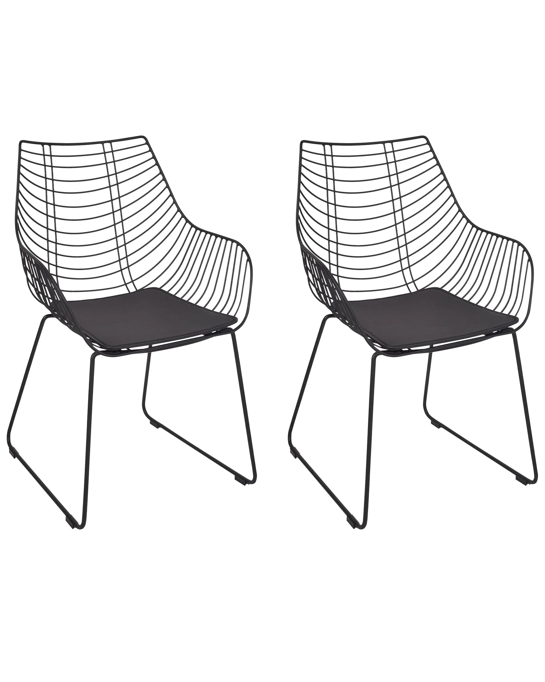 Set of 2 Dining Chairs ANNAPOLIS Metal Black