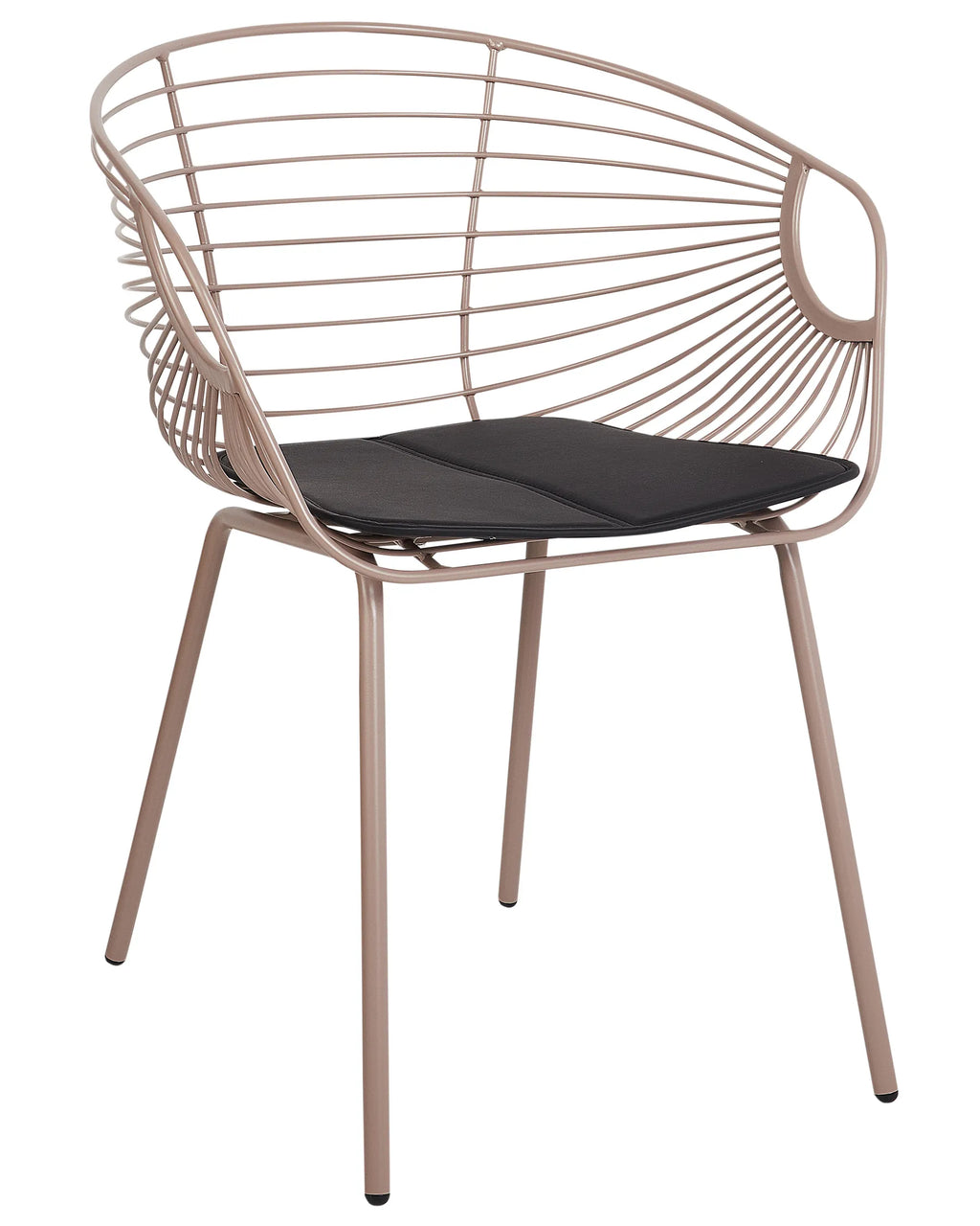 Set of 2 Dining Chairs HOBACK Metal Beige