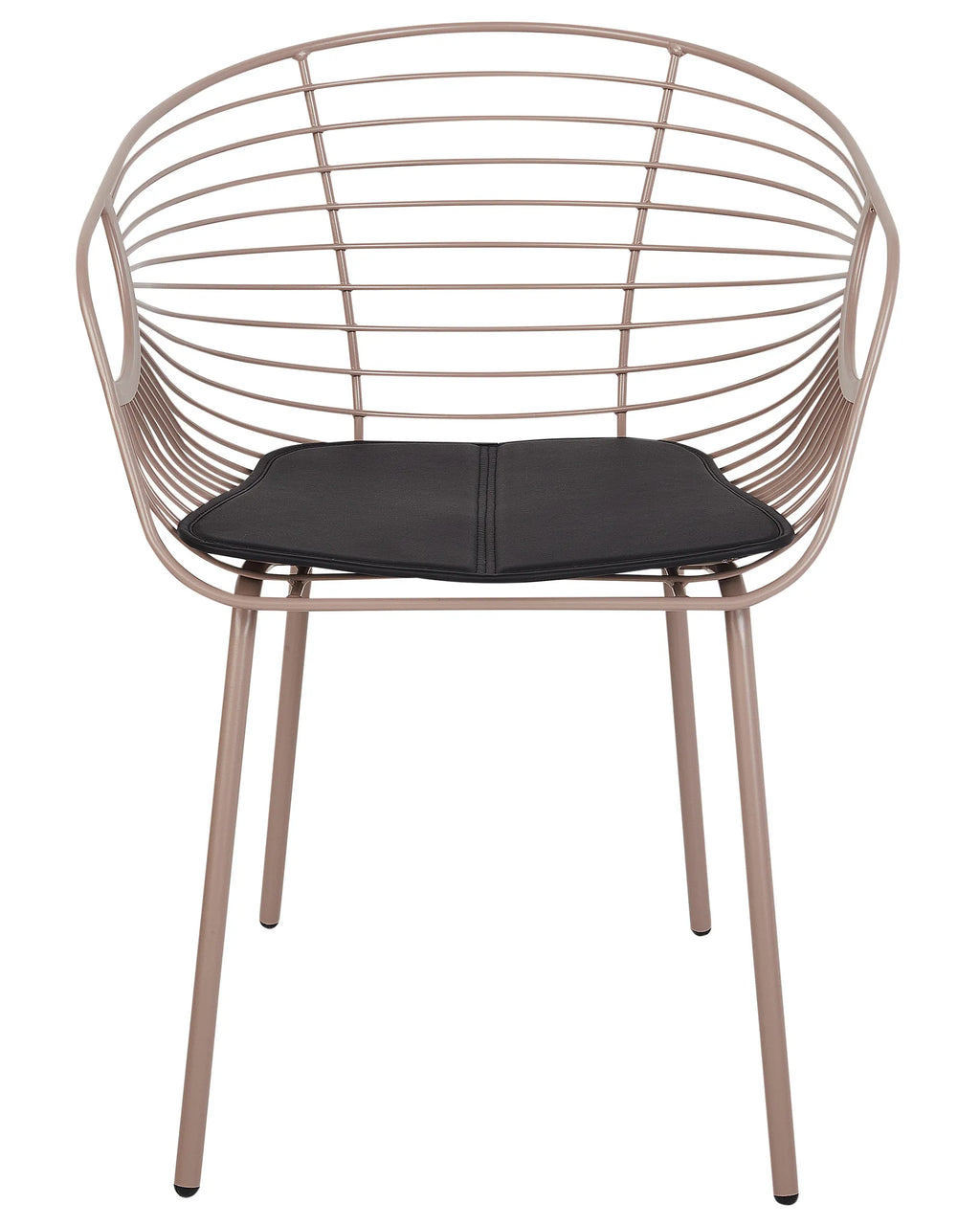 Set of 2 Dining Chairs HOBACK Metal Beige
