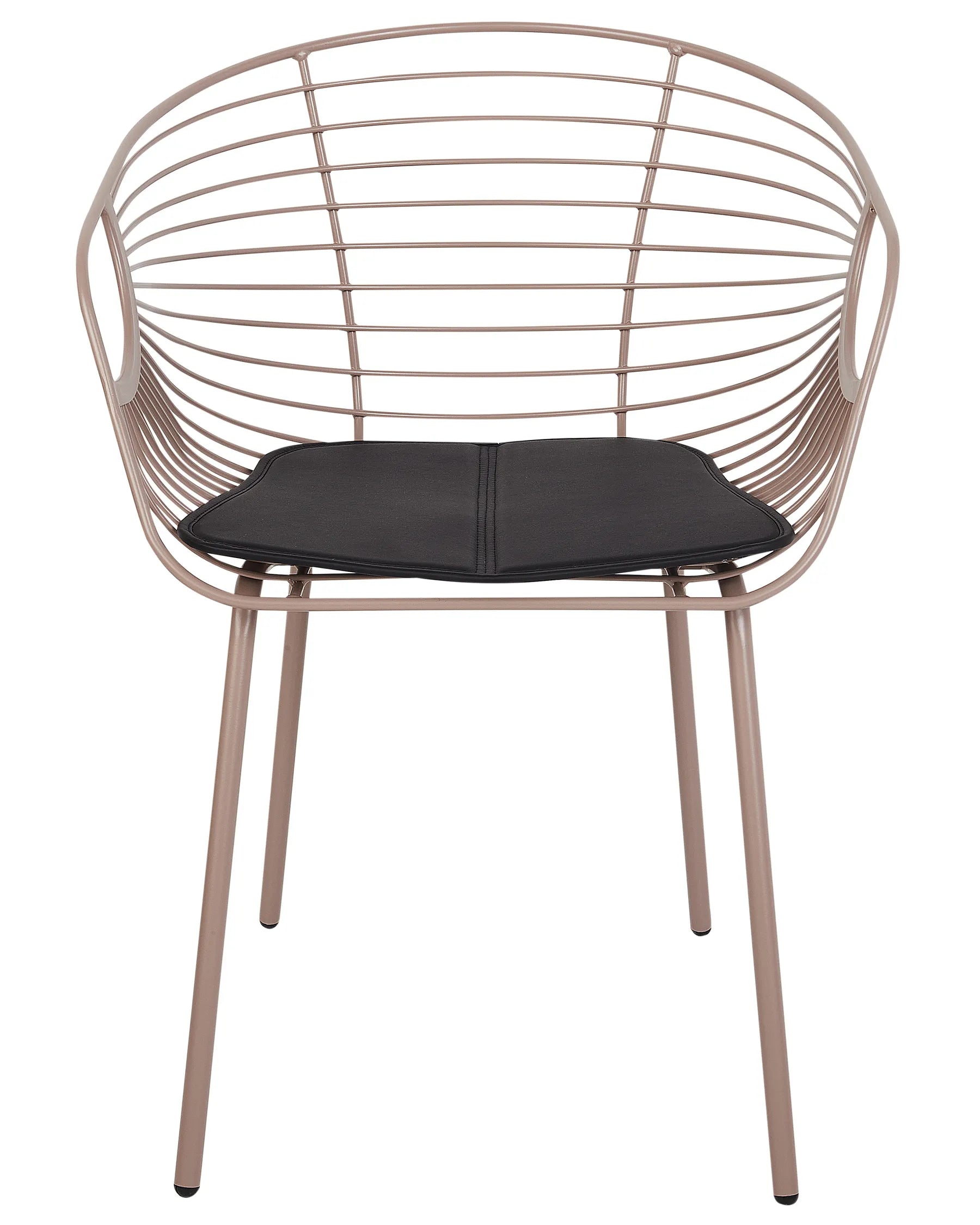 Set of 2 Dining Chairs HOBACK Metal Beige