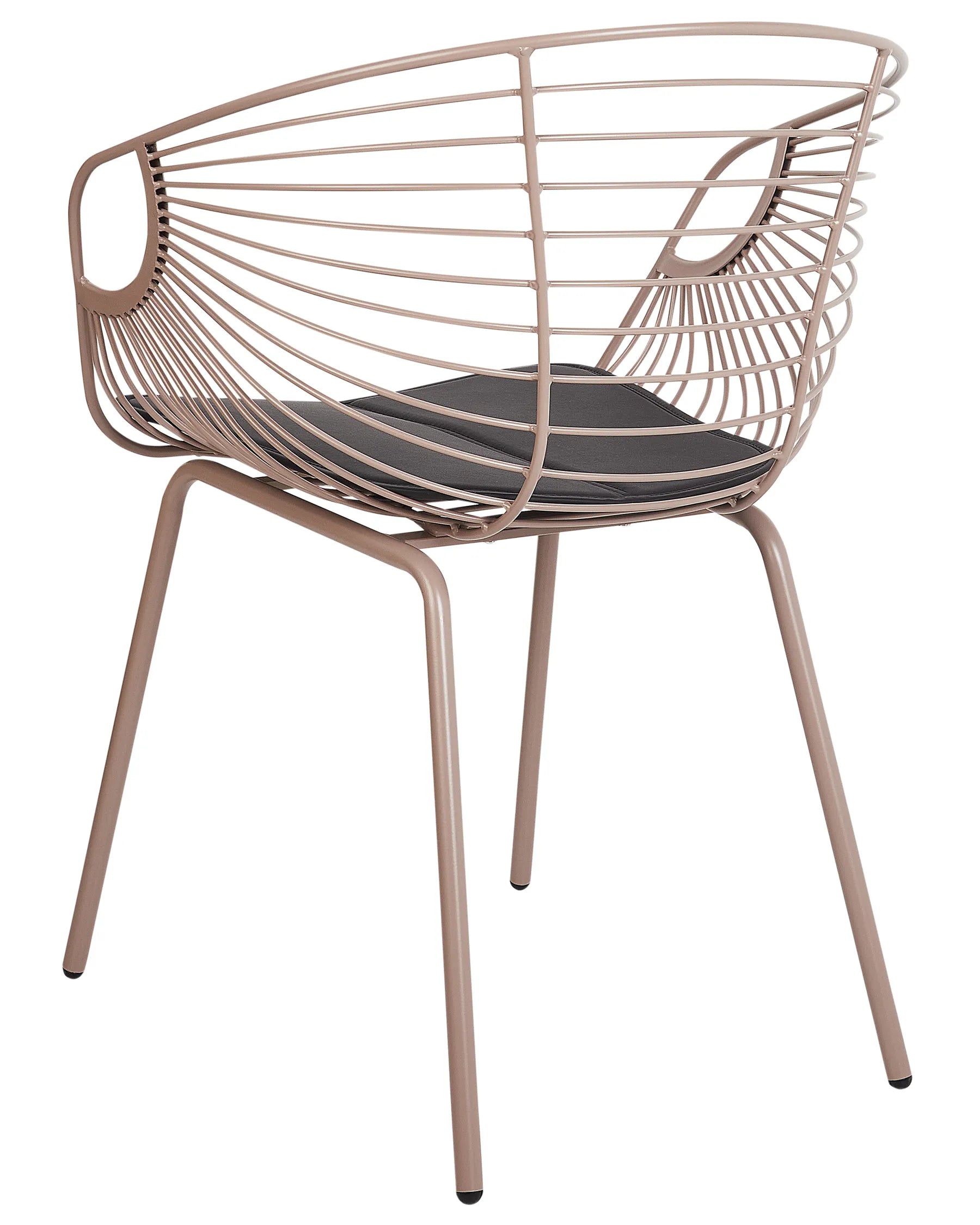 Set of 2 Dining Chairs HOBACK Metal Beige