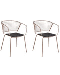 Set of 2 Dining Chairs RIGBY Metal Beige