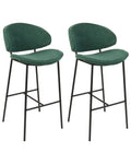 Set of 2 Bar Chairs KIANA Dark Green