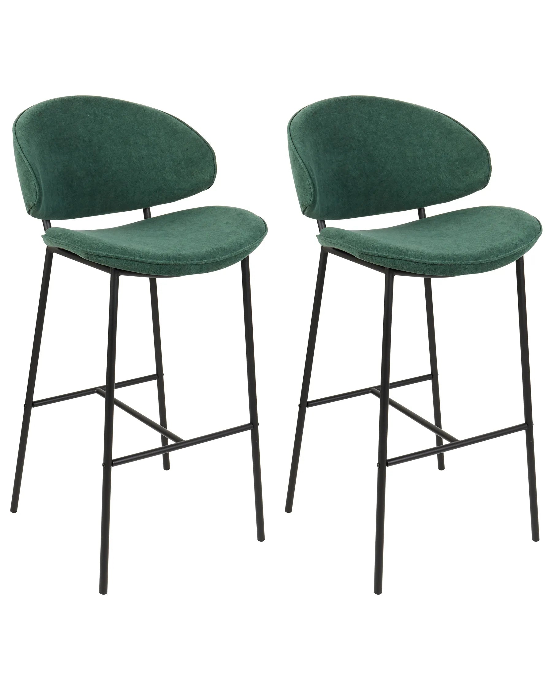 Set of 2 Bar Chairs KIANA Dark Green