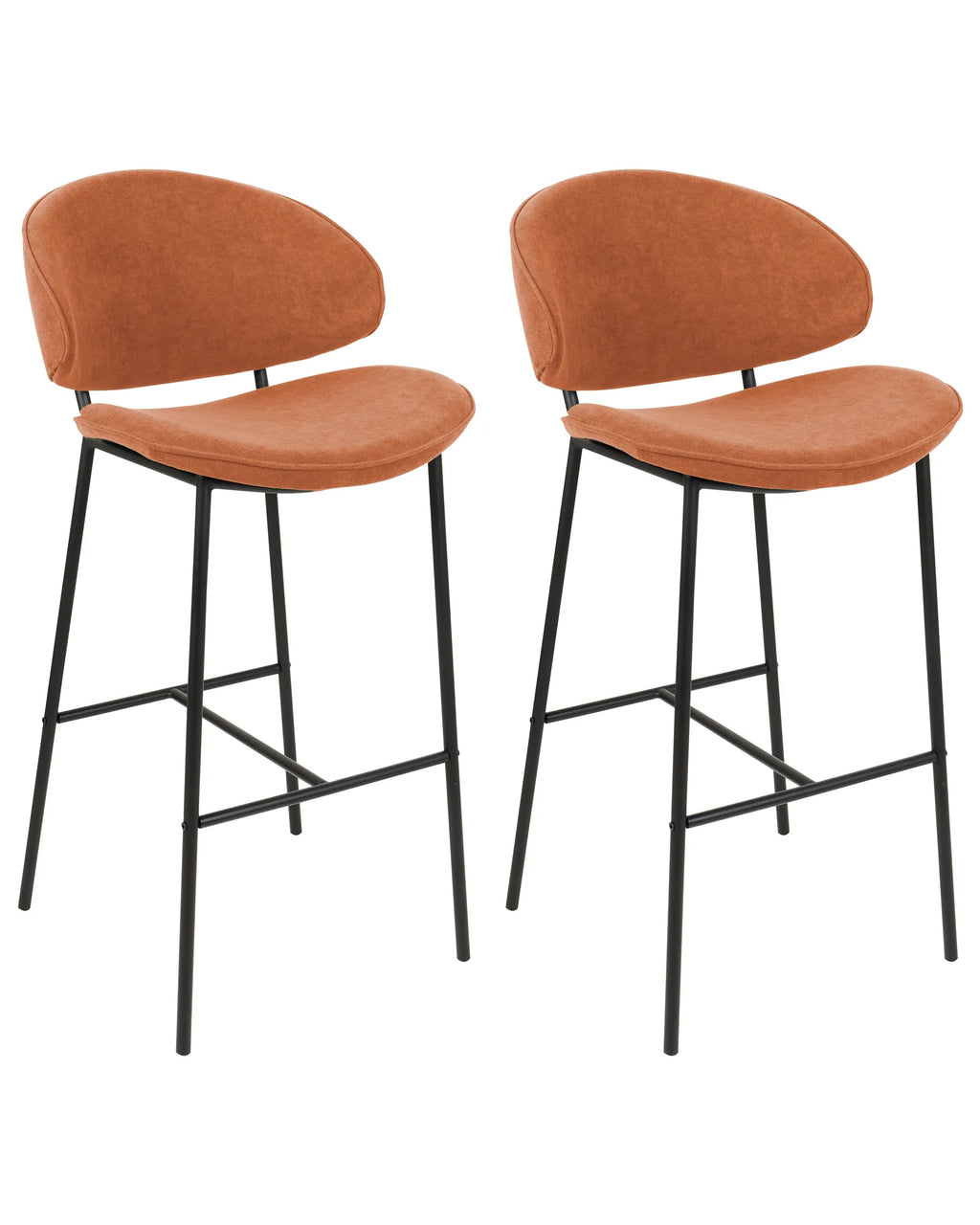 Set of 2 Bar Chairs KIANA Orange