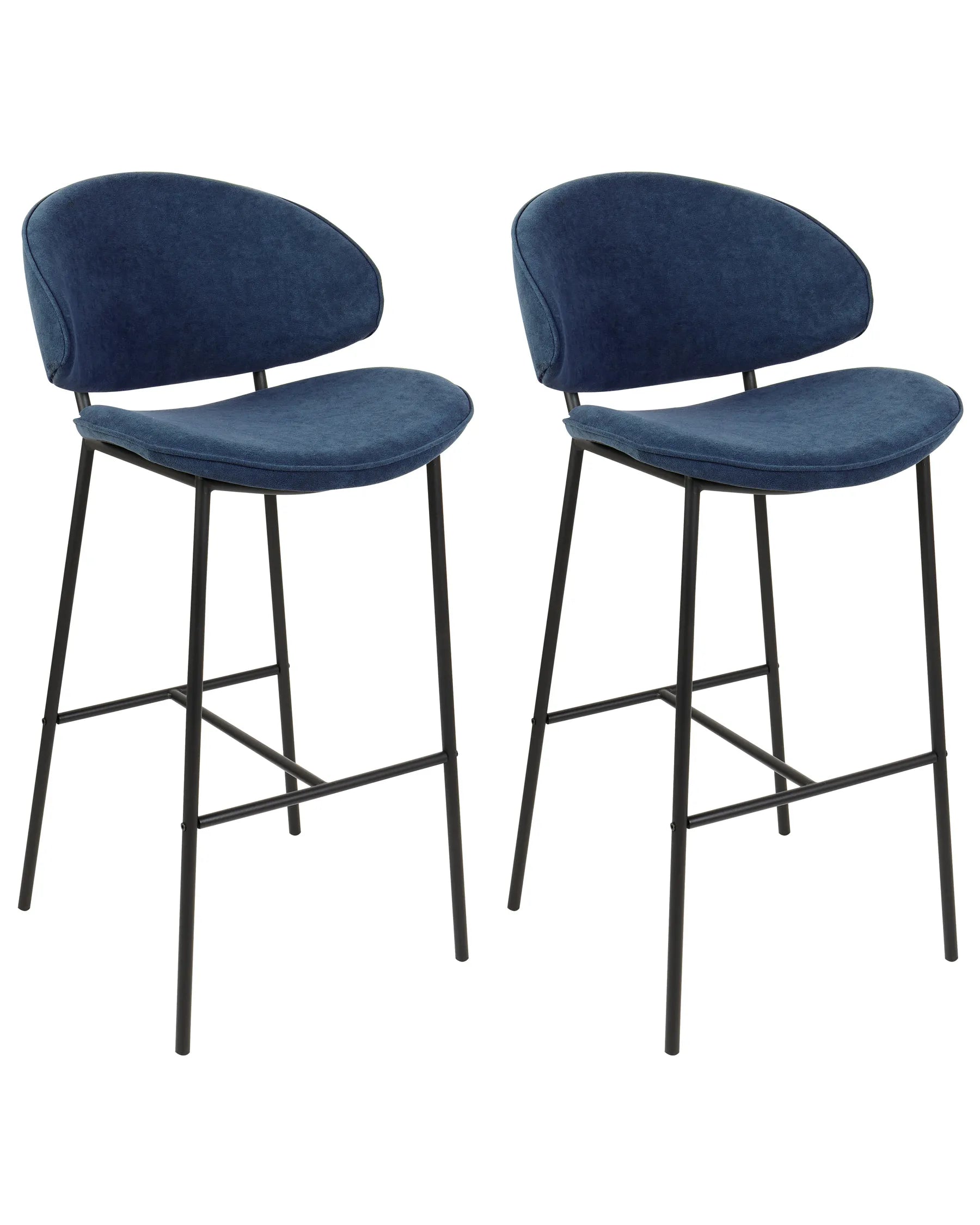 Set of 2 Bar Chairs KIANA Navy Blue