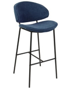 Set of 2 Bar Chairs KIANA Navy Blue