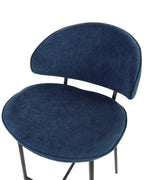 Set of 2 Bar Chairs KIANA Navy Blue