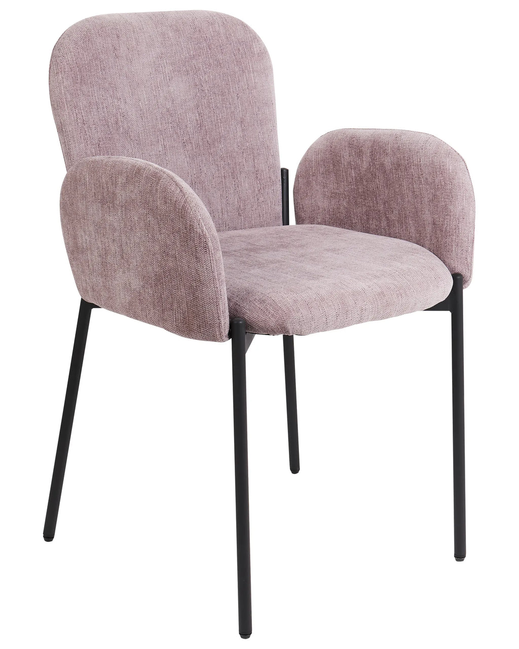 Set of 2 Dining Chairs ALBEE Fabric Pink