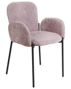Set of 2 Dining Chairs ALBEE Fabric Pink
