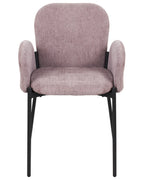Set of 2 Dining Chairs ALBEE Fabric Pink