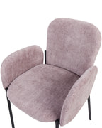 Set of 2 Dining Chairs ALBEE Fabric Pink