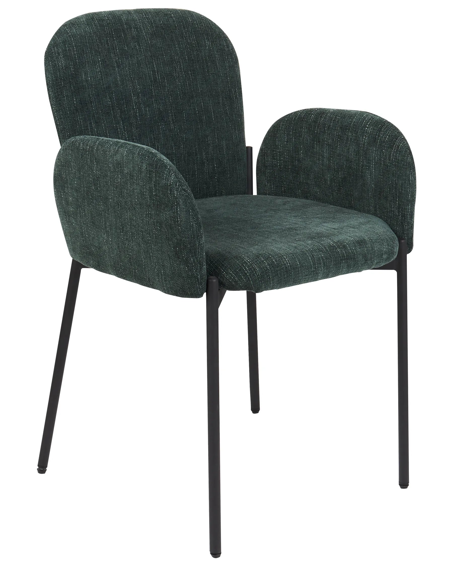 Set of 2 Dining Chairs ALBEE Fabric Dark Green