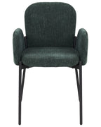 Set of 2 Dining Chairs ALBEE Fabric Dark Green