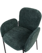 Set of 2 Dining Chairs ALBEE Fabric Dark Green