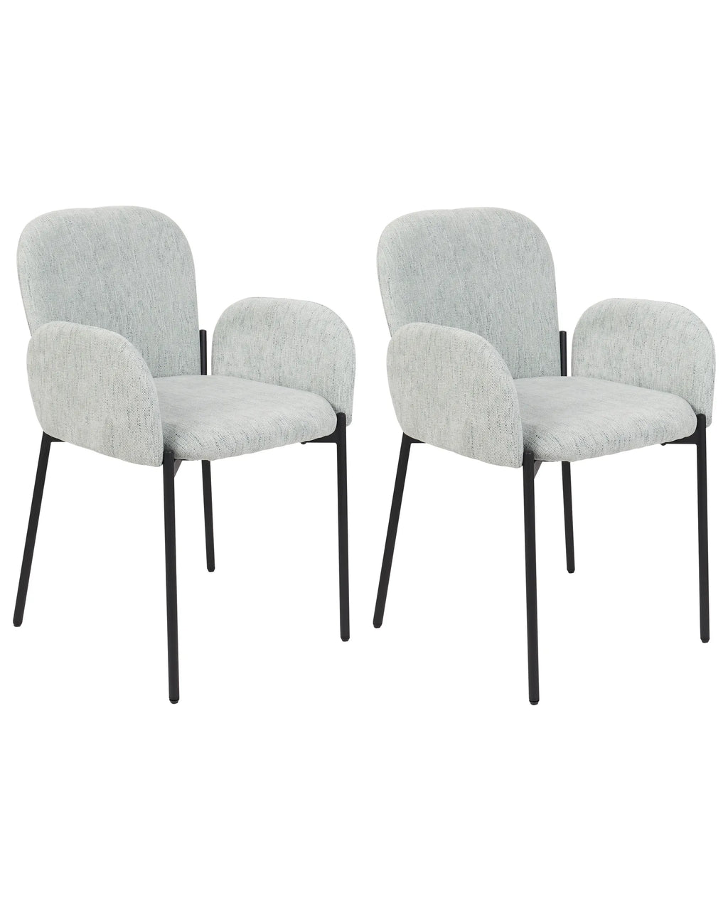 Set of 2 Dining Chairs ALBEE Fabric Mint Green