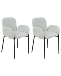 Set of 2 Dining Chairs ALBEE Fabric Mint Green