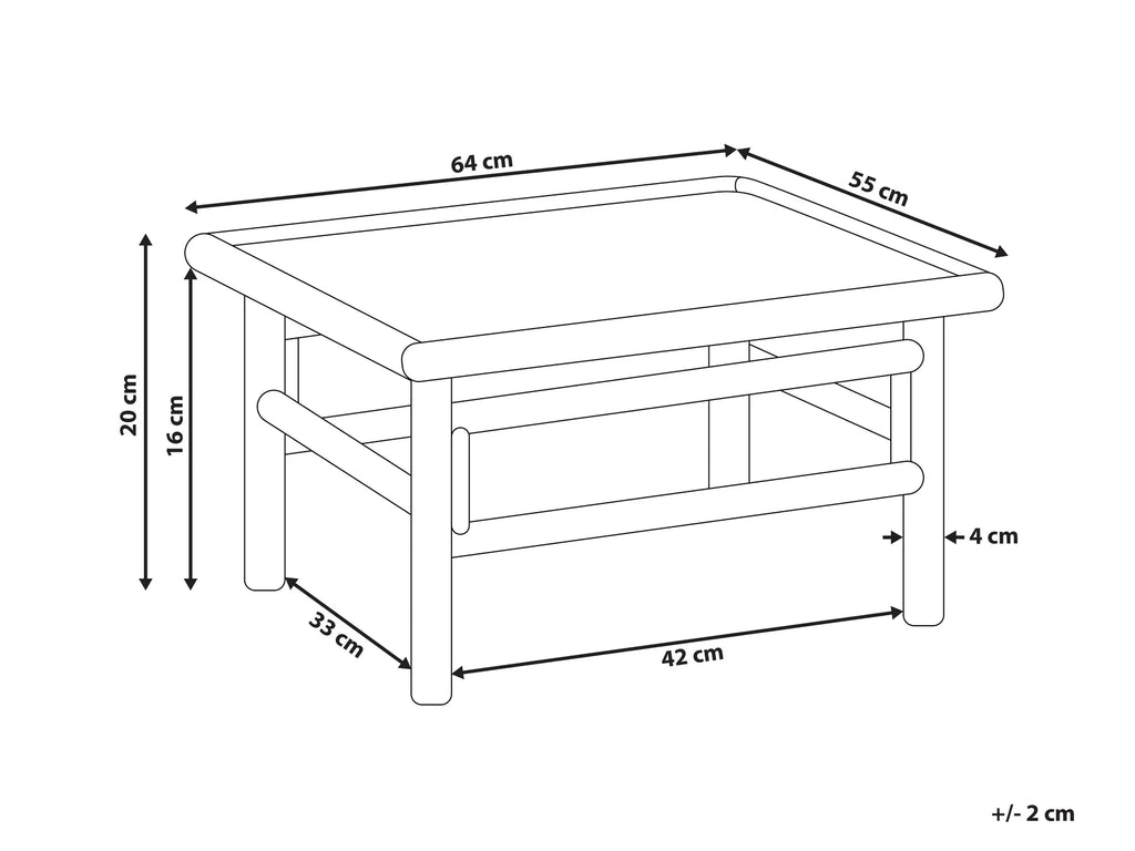 Garden Coffee Table CERRETO 55 cm 64 cm Bamboo Brown