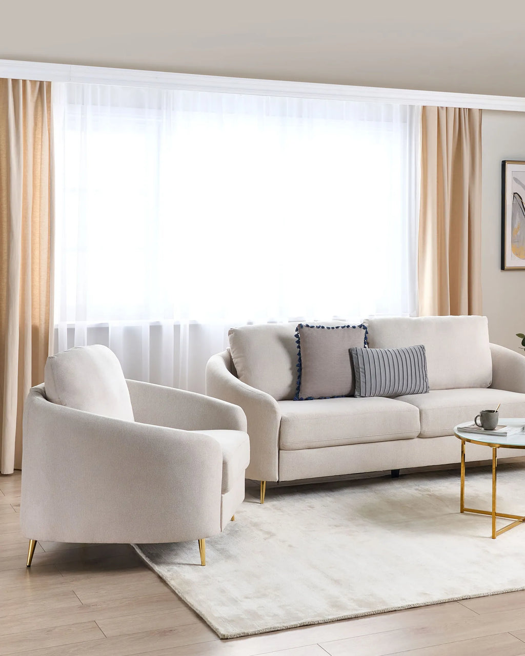 Armchair TROSA Fabric Light Beige