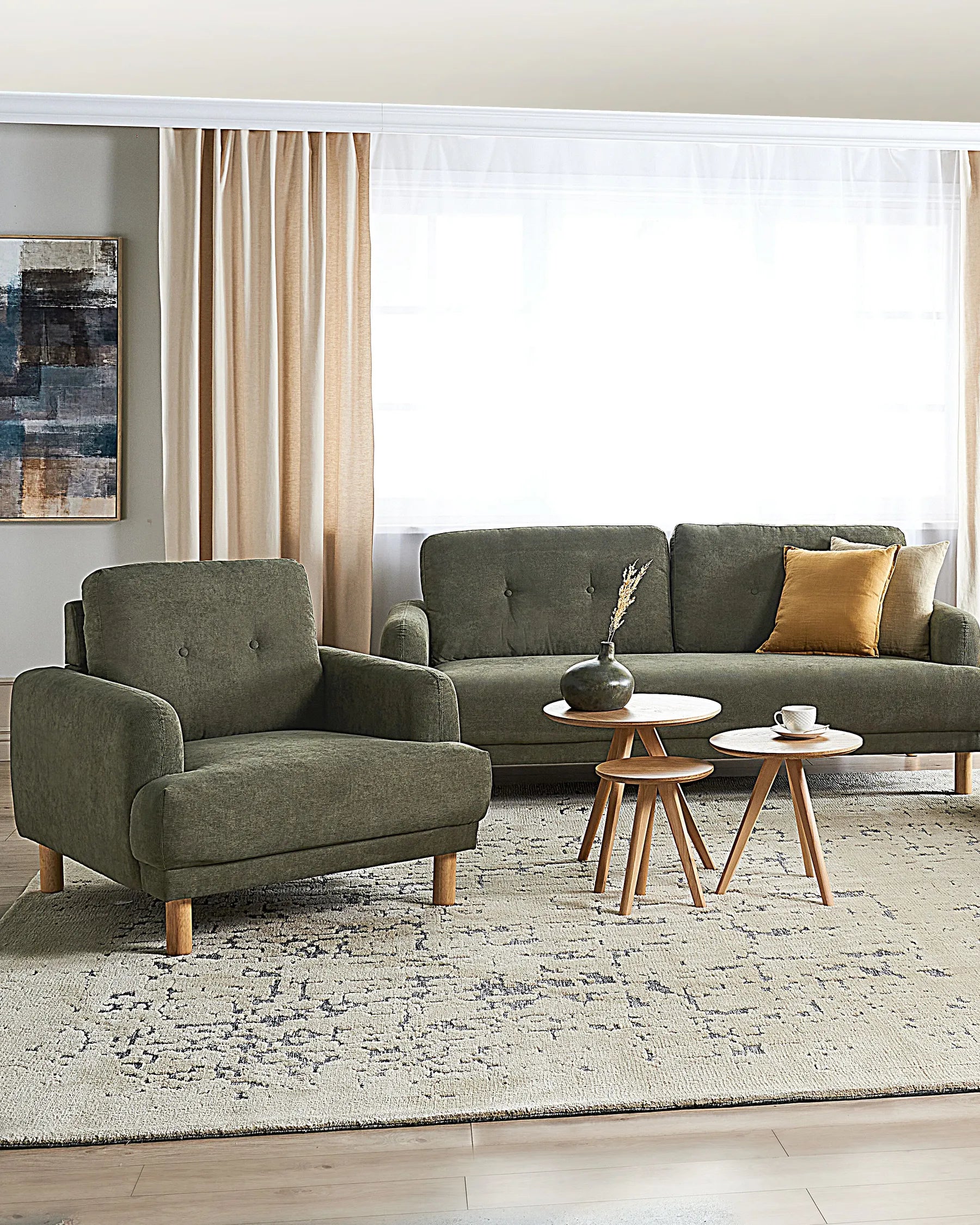 Armchair TUVE Corduroy Dark Green