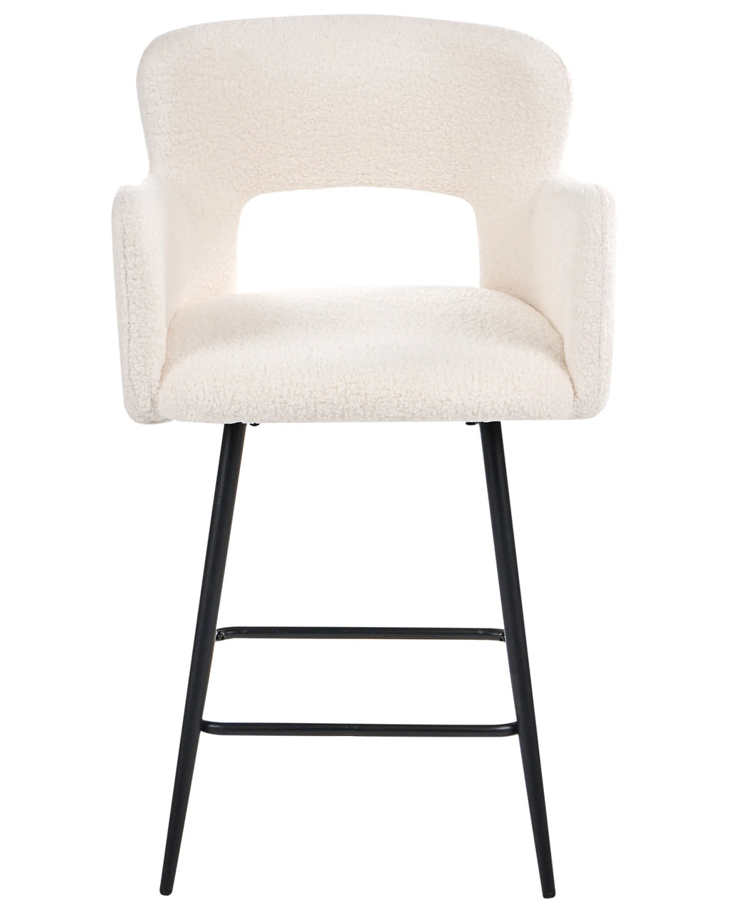 Set of 2 Bar Chairs SANILAC Boucle Off-White
