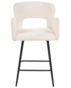 Set of 2 Bar Chairs SANILAC Boucle Off-White