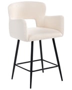 Set of 2 Bar Chairs SANILAC Boucle Off-White