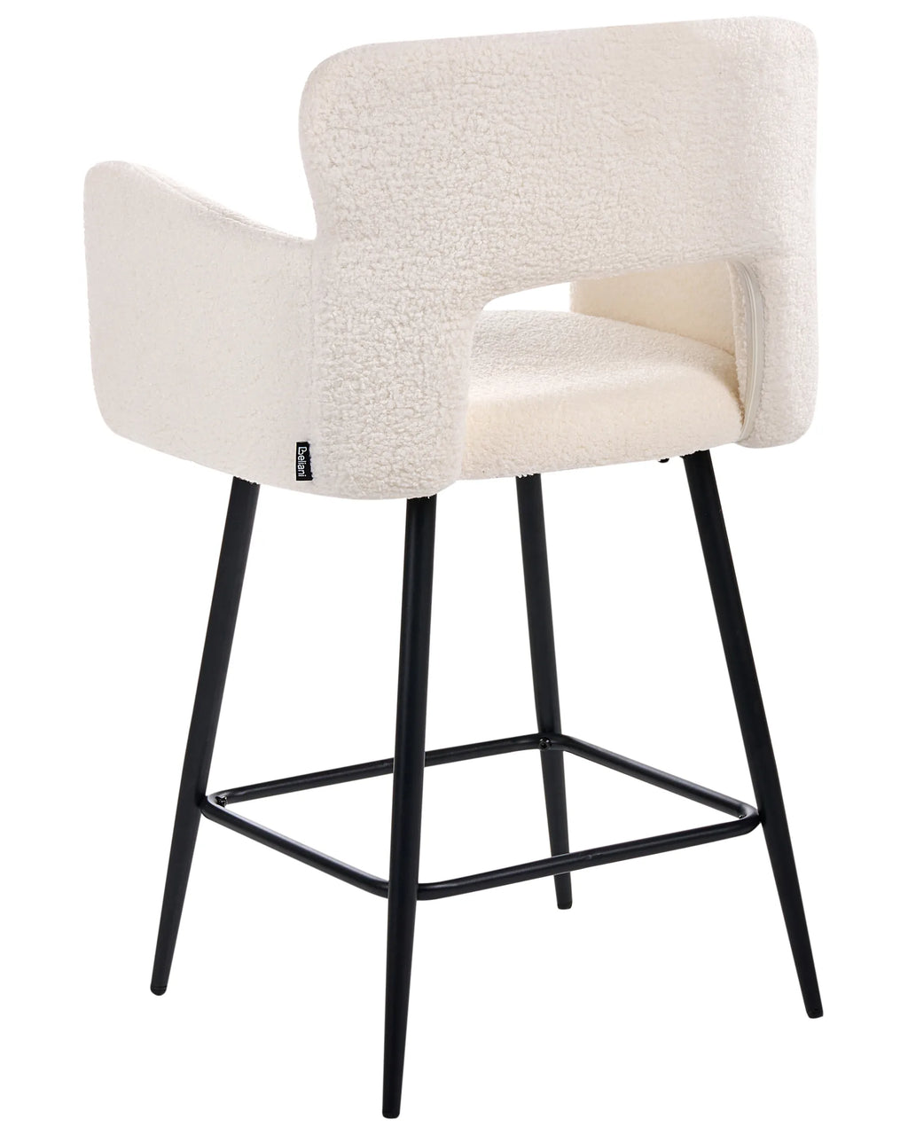 Set of 2 Bar Chairs SANILAC Boucle Off-White