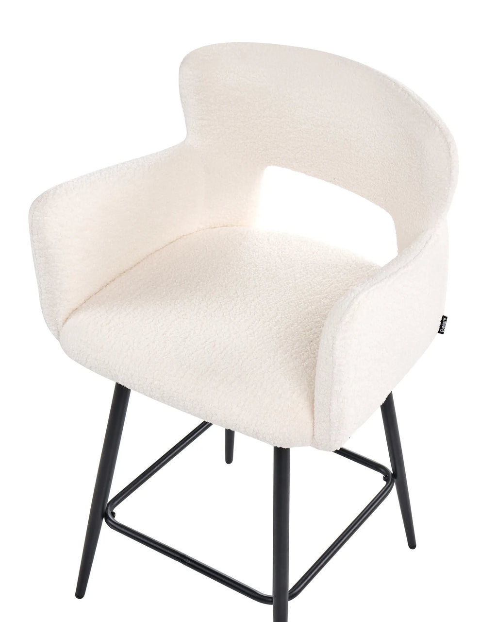 Set of 2 Bar Chairs SANILAC Boucle Off-White